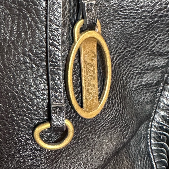 Carlos Santana fringed black leather bag. - Picture 5 of 13